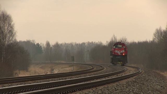 Тепловоз ТЭМ ТМХ-061 близ о.п. Манкишкяй / TEM TMH-061 near Mankiškiai stop смотреть онлайн