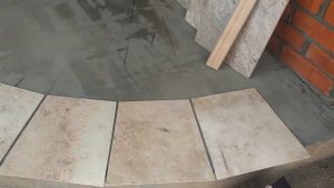 Облицовка радиусных ступеней. Finishing circular staircase.