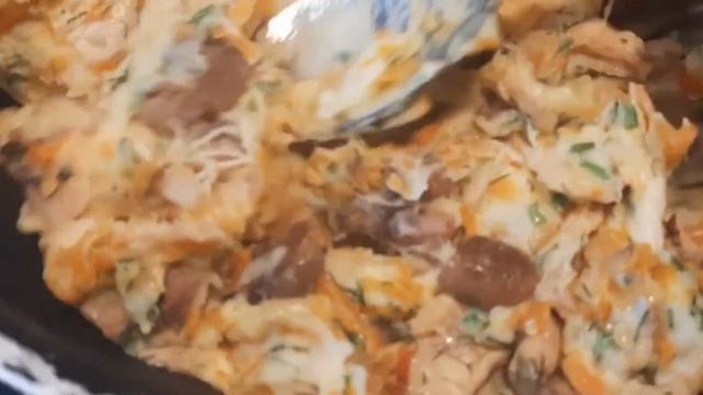 Блины с грибами и курицей. смотреть онлайн