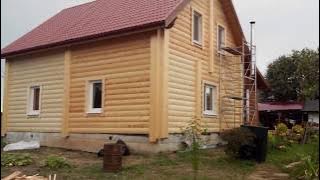 Монтаж имитации бревна, блок хаус, Лесобаза рф