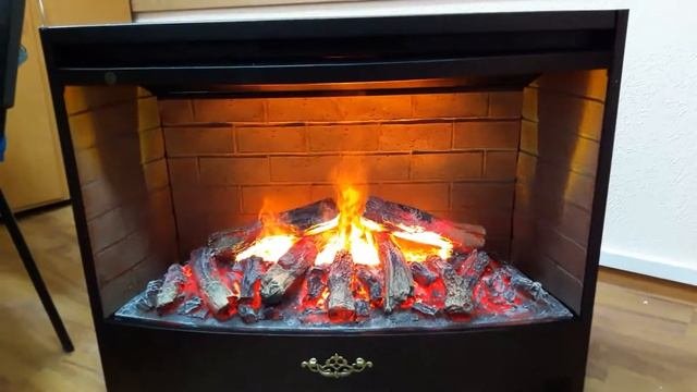 Реалистичный электрокамин с живым пламенем 3d