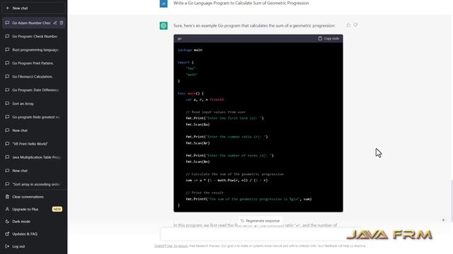 How to to calculate Sum of Geometric Progression in Golang 1.20