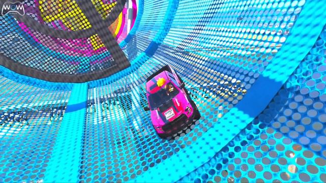 SPIDERMAN, NARUTO, BATMAN, HULK - Racing Classic Cars - Ramp on The River