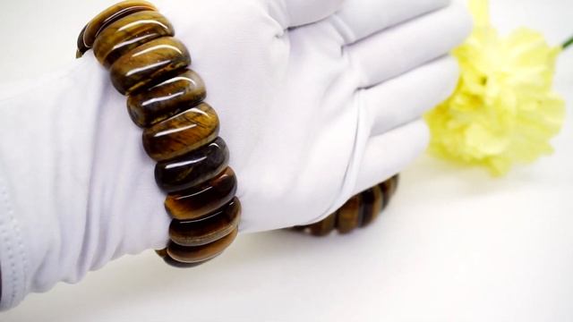 Браслет на резинке Тигровый глаз натуральный камень самоцветы поделочные камни 3771 Хорошие Вещи