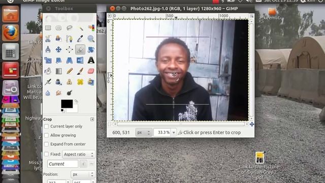 To make your greencard passport photo 600x600 pixels on Ubuntu.