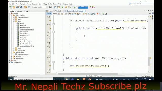 database insert operation program in nepali java Advance in java programming  #Computer and #coding