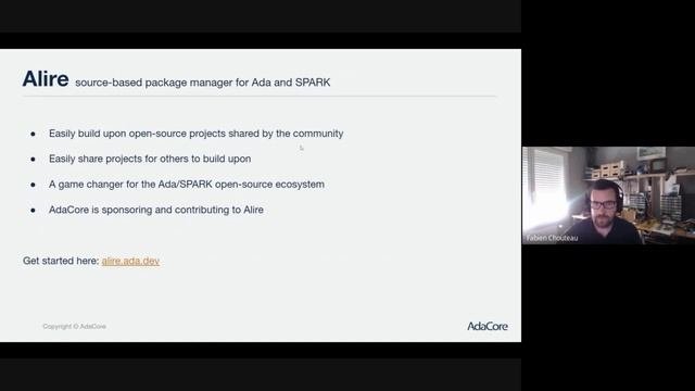 Обновленная информация о сообществе Ada и менеджере пакетов Alire.