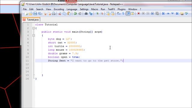 Java Tutorial 2 - Variables and Data Types