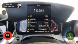 2020 BMW 330i G20 0-240 (258PS) 0-100;100-200 Acceleration