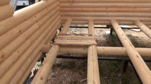 Сруб Дома 5.3х6.3м. полтора этажа с террасой из бревна "Островёнка". Цена в СПб.408.272 руб.