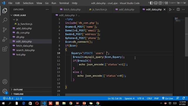 Edit data using ajax || Update data using ajax and php || Ashaikh Webtechub
