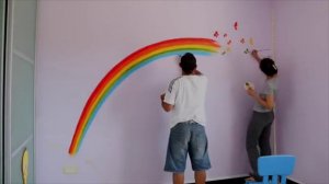 How to paint a rainbow on a wall