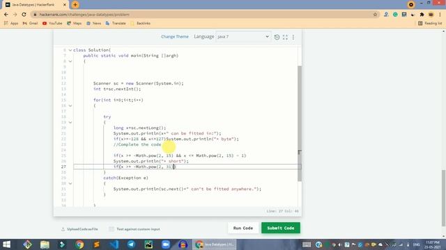 HackerRank Java Datatypes problem solution in Java | Java problems solutions | Programmingoneonone