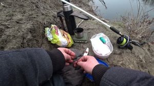 Рыбалка в Январе на Северском Донце. Голавль на куриную печень.