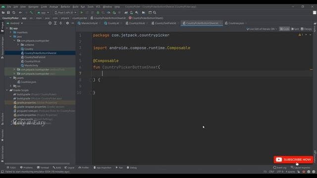 How to Implement Country List Spinner in Jetpack Compose | Android | Kotlin | Make it Easy