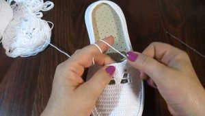летние сапоги вязаные крючком на подошве