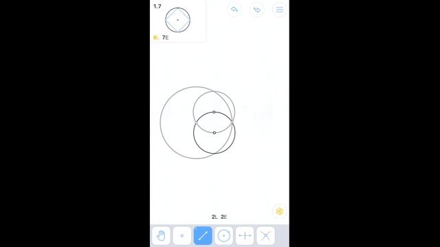 Euclidea - 1. Альфа (Alpha) - 1.7 - Квадрат, вписанный в окружность