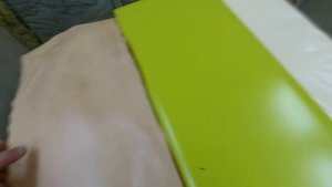 Кухонный фасад в пленке после покраски