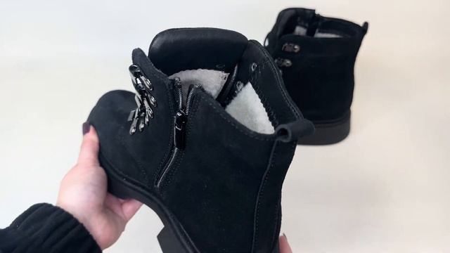 Женские черные замшевые ботинки Best Vak 10009 смотреть онлайн