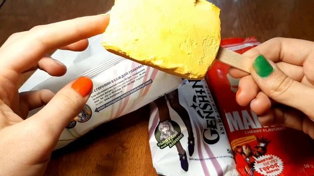 МОРОЖЕНОЕ  СО СТИКЕРАМИ Геншин Импакт, Марвел и Лего