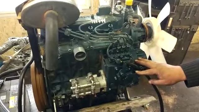 Запуск дизельного двигателя KUBOTA V1505 смотреть онлайн