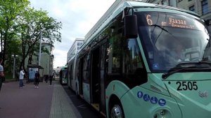 Новый троллейбус АКСМ - 43300D № 2505 сегодня в Минске на 6 маршруте.