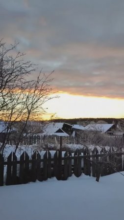 Морозное мартовское утро в деревне