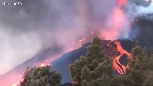 Извержение вулкана на Канарах. Кумбре-вьеха в Испании смотреть онлайн