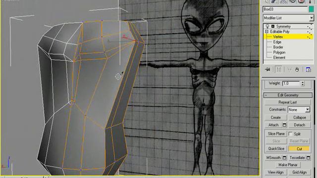 3D Buzz - 3Ds Max - Legacy Video Training: 05. Poly Modeling Alien Body - 03. Detailing Chest Ribs смотреть онлайн