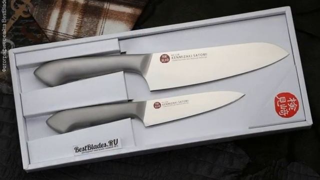 Набор кухонных ножей Shimomura Kenmizaki Satomi (Santoku 165 мм, Petty 120 мм) смотреть онлайн