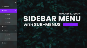Боковое меню с подменю HTML, CSS & JQuery