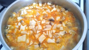 Суп с шампиньонами и плавленым сырком / Soup with champignon mushrooms and cream cheese