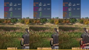 PUBG Dx11 vs Dx11 enhanced vs Dx12