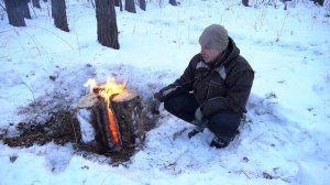 "ФИНСКАЯ СВЕЧА" ручным инструментом | часть 2 | Волья | Шведское бревно | Индейский факел