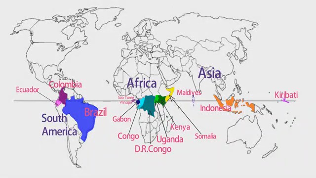 КАРТА МИР - ЛИНИЯ ЭКВАТОРА (Equator Line)