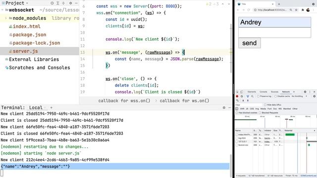 Пишем простой чат на WebSocket смотреть онлайн