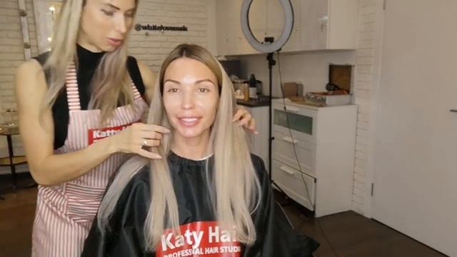 Как красить наращенные волосы Kattyhair. смотреть онлайн