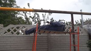 Безвоздушная покраска газовой трубы