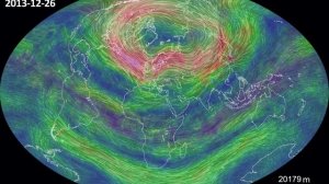 Направление и сила ветра на Земле на разной высоте (100-26500 м)