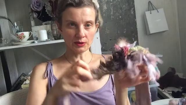 Новый шарф-воротник Лаванда, примерки/ new lavender scarf-collar. смотреть онлайн