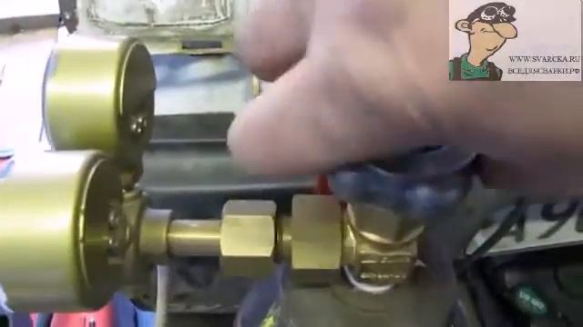 Подключение баллона с углекислым газом к сварочному полуавтомату Fubag TS Mig 150