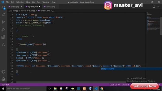 lecture 10 update data from database| PHP CRUD Operation tutorial in hindi | #PHPcrudoperation