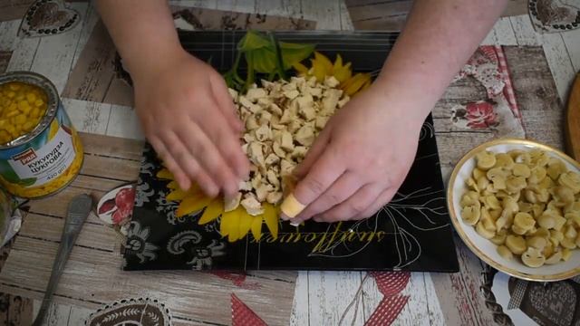 САЛАТ ХРИЗАНТЕМА ВКУСНО И ПРОСТО.  САЛАТ С ЧИПСАМИ