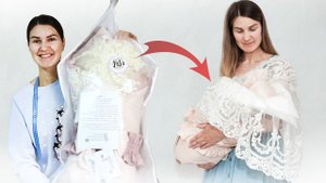 Шикарный конверт с бантом на выписку! Упаковка изделия для заказчика