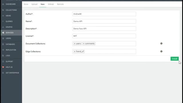 Working REST API Under two minutes on ArangoDB Foxx
