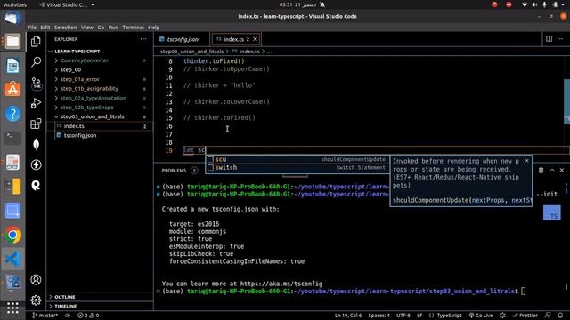 Unions and Literal in Typescript in Hindi | Urdu | Development With Tariq