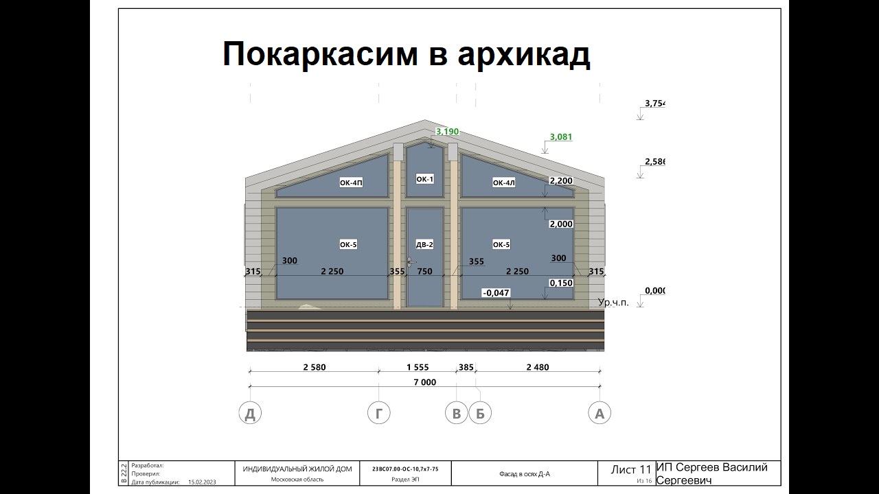 Архикад проект каркасного дома