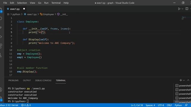 Tips - python init (or) constructor