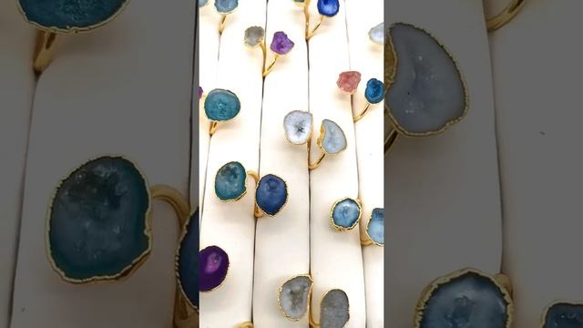 Двойные кольца Агата с жеодами, тип 14/Артикул: тип14 смотреть онлайн