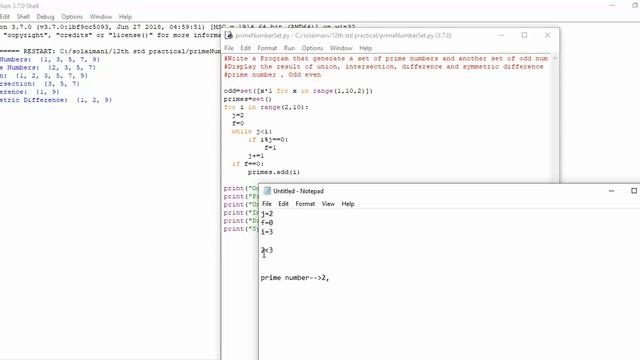 PY4 -- GENERATE PRIME NUMBER AND SET OPERATION смотреть онлайн
